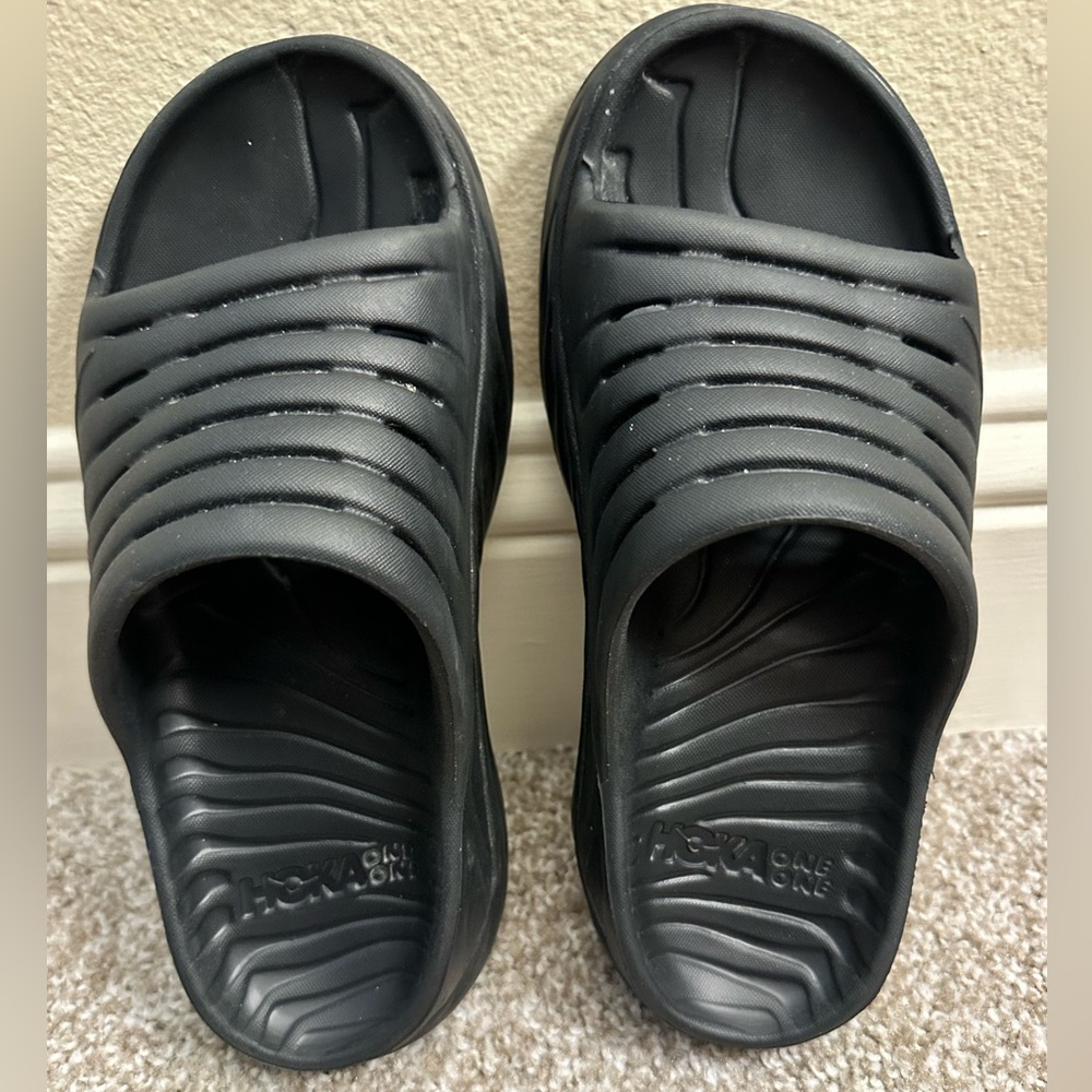 HOKA U Ora Recovery Slides Unisex Black